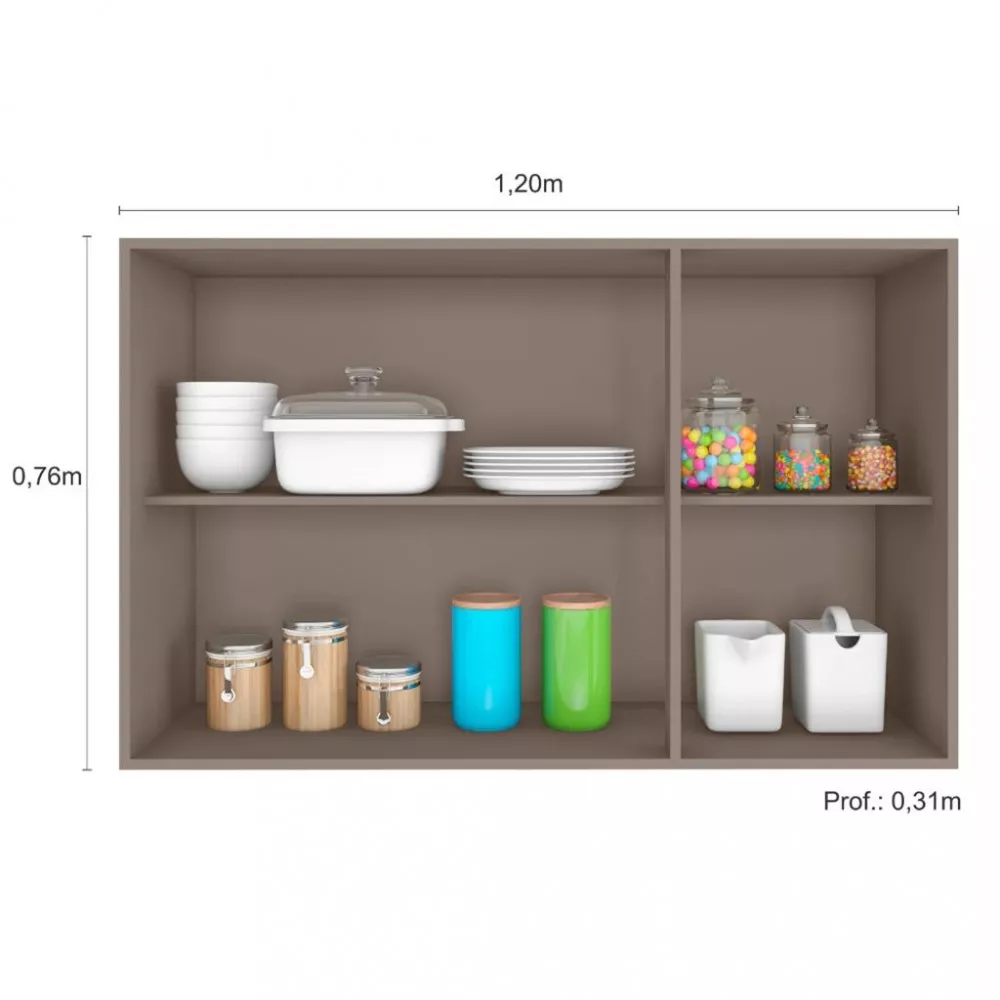 Armário Aéreo 3 Portas 120cm Unna Poliman