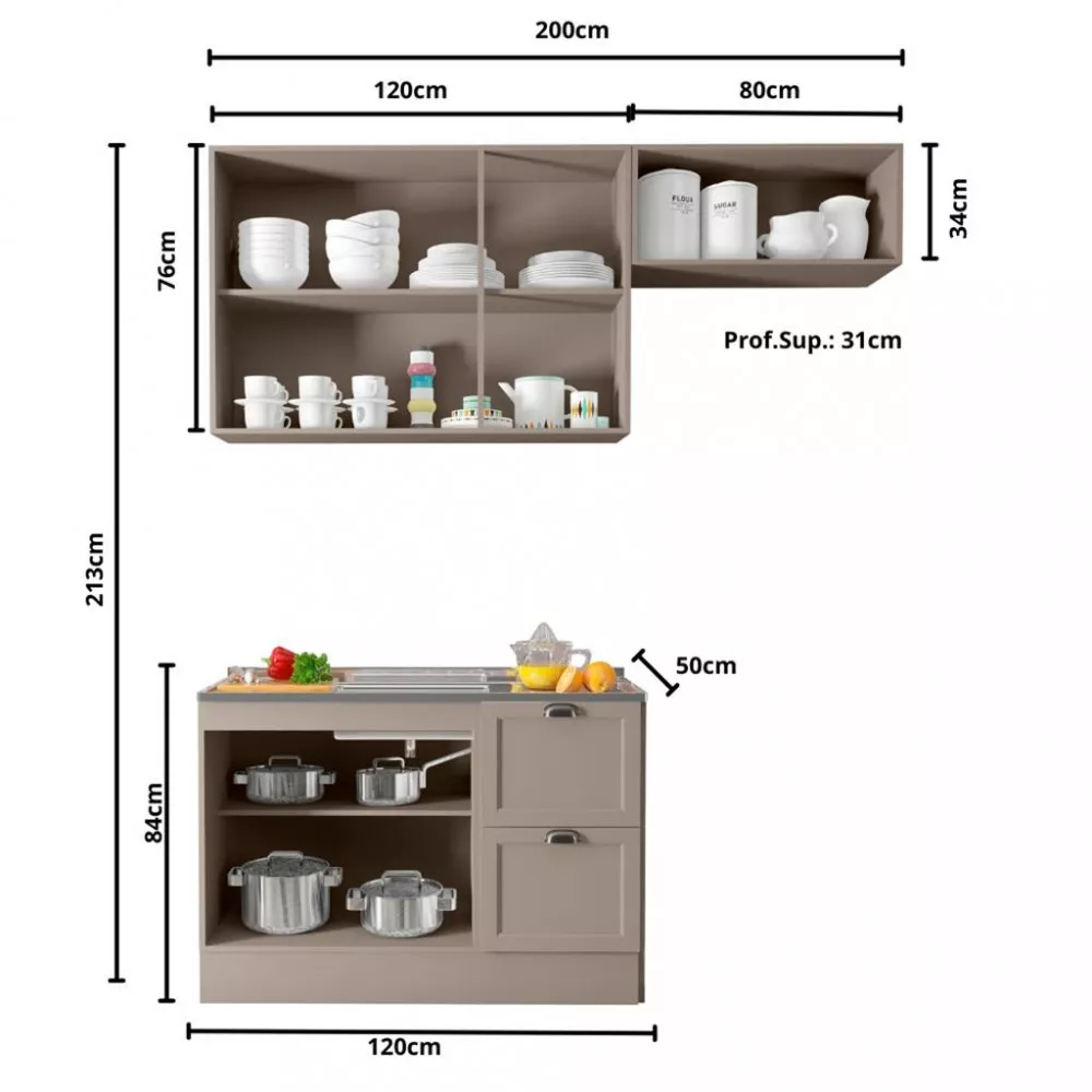 Cozinha Compacta 3 Peças Unna Poliman