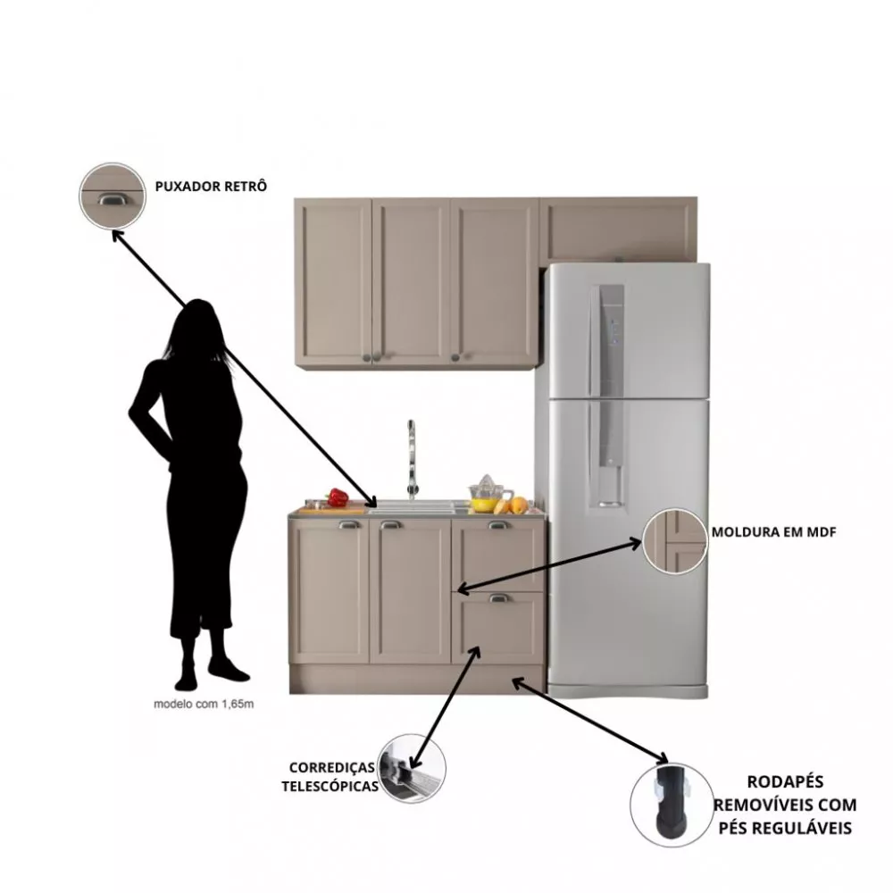 Cozinha Compacta 3 Peças Unna Poliman