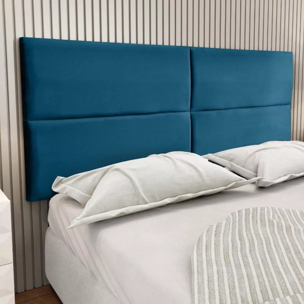 Cabeceira Estofada Casal 140cm Adesiva Suede Turim DSoll