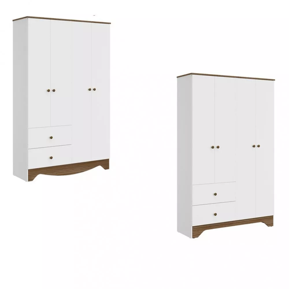 Guarda Roupa Infantil 4 Portas 2 Gavetas Ben Peroba MDF