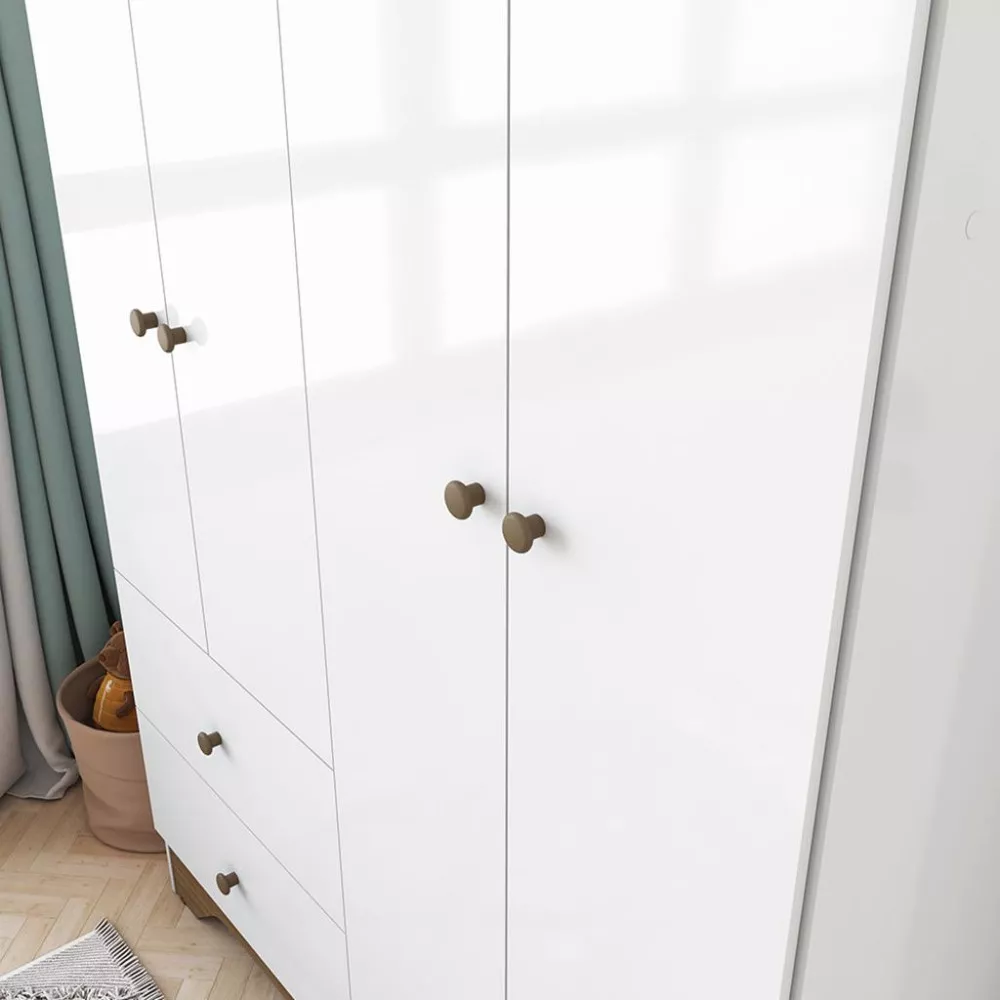 Guarda Roupa Infantil 4 Portas 2 Gavetas Ben Peroba MDF