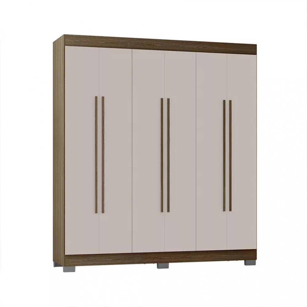 Guarda Roupa Casal com Pés 6 Portas Barcelona Poquema