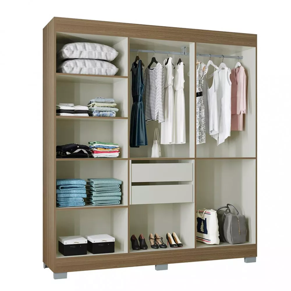 Guarda Roupa Casal com Pés 6 Portas Barcelona Poquema