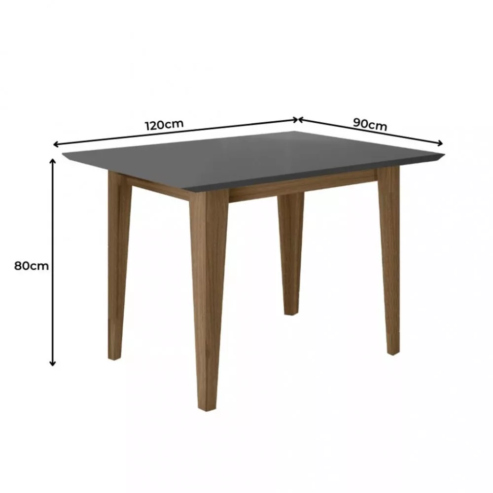 Conjunto Sala de Jantar Mesa 120cm Kate 4 Cadeiras Josi Poliman