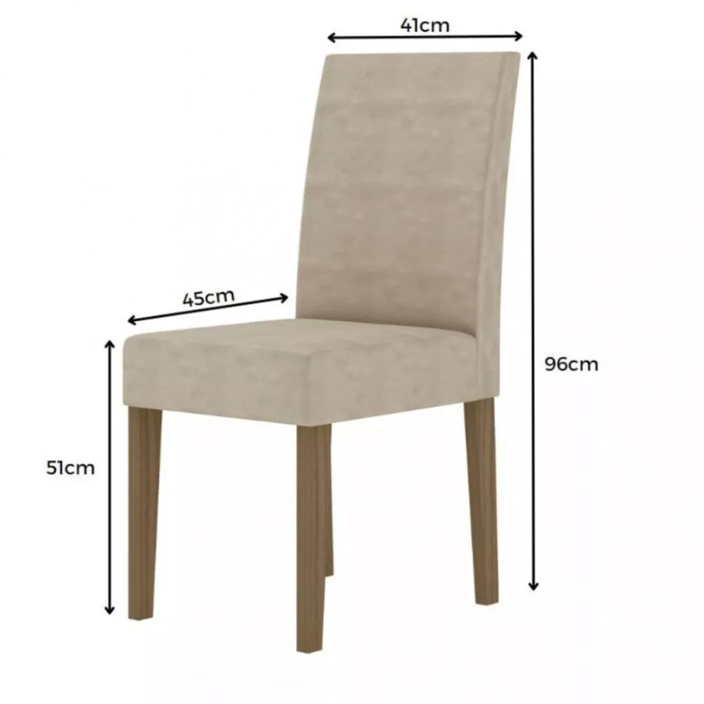 Conjunto Sala de Jantar Mesa 120cm Kate 4 Cadeiras Josi Poliman