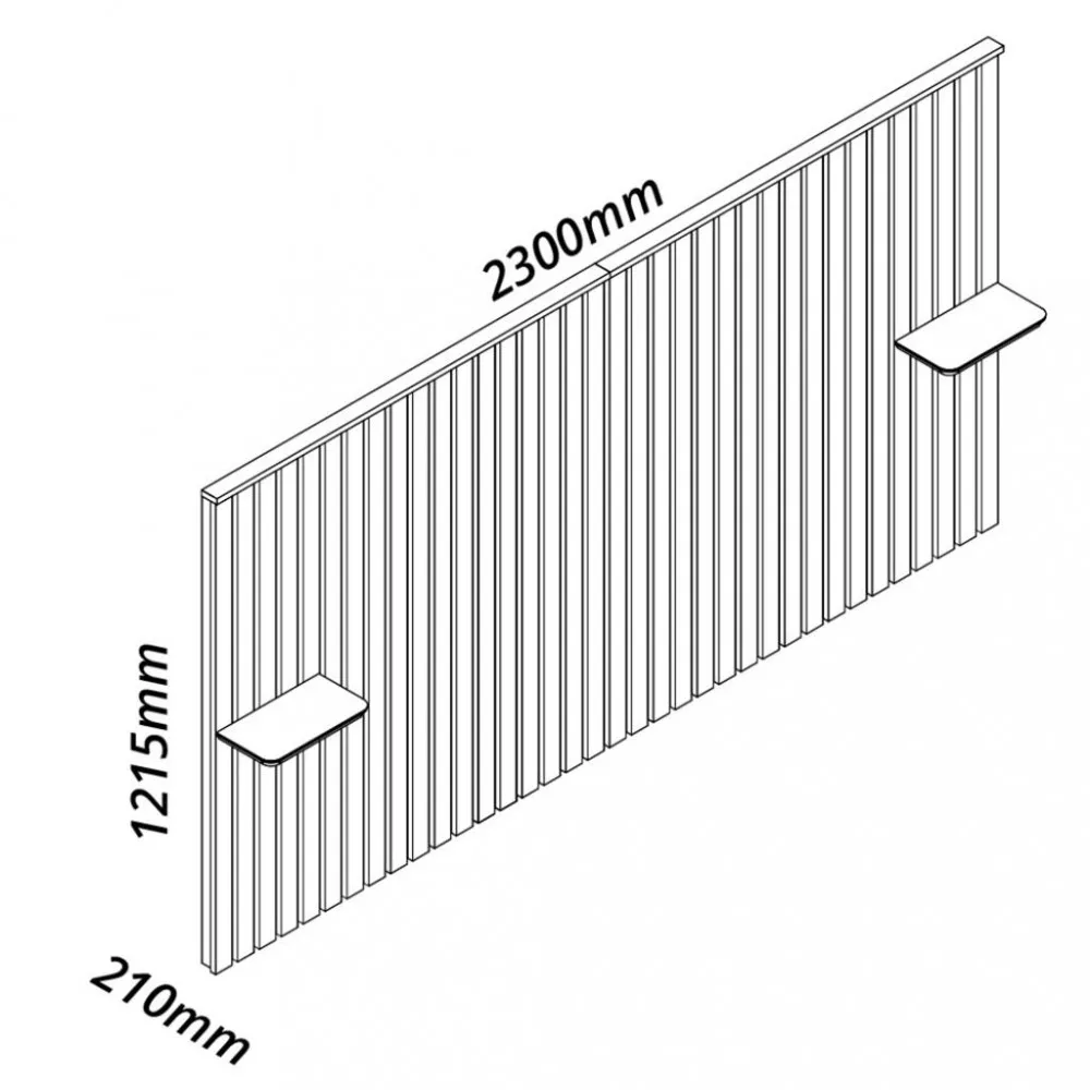 Cabeceira com 2 Prateleiras Led MDF Nobre Gelius
