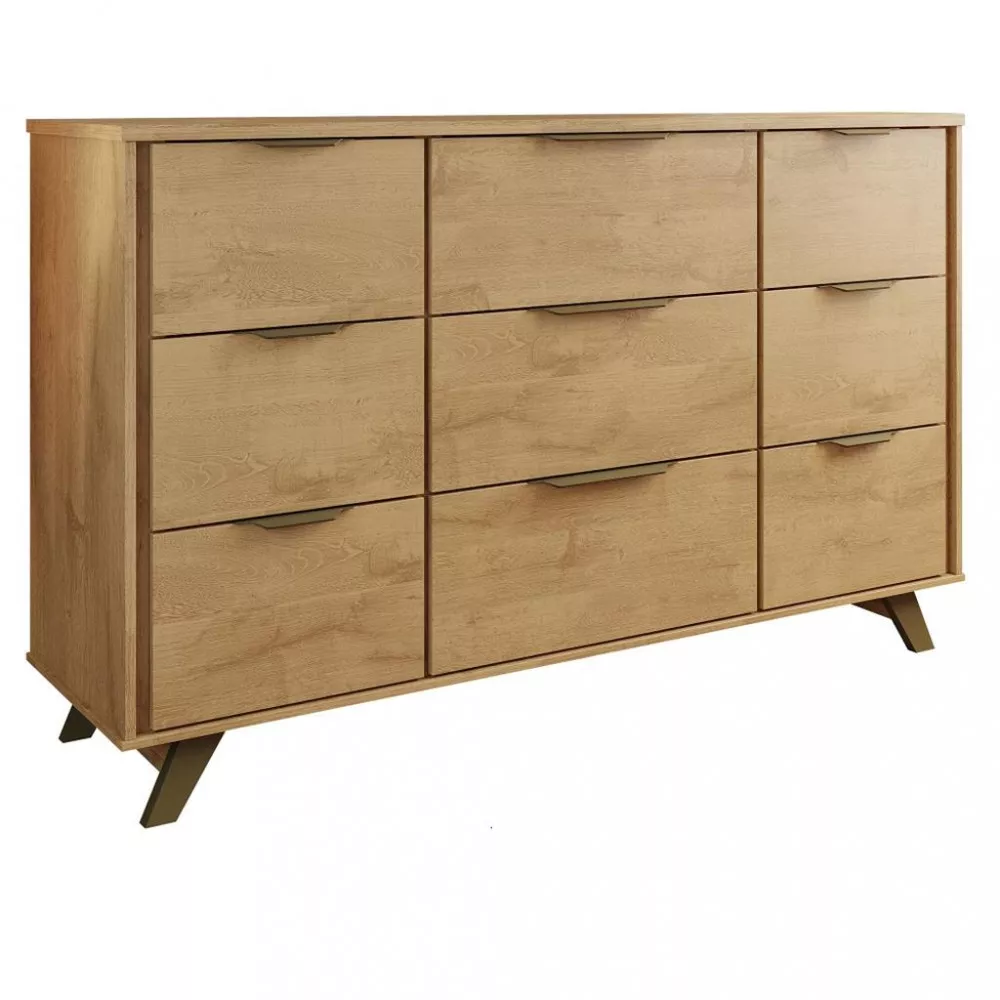 Cômoda 9 Gavetas com Pés de Madeira 100 MDF Olimpia Móveis Europa