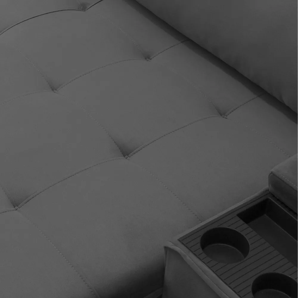 Sofá 4 Lugares Retrátil Reclinável Veludo 270cm Parma Ferguile