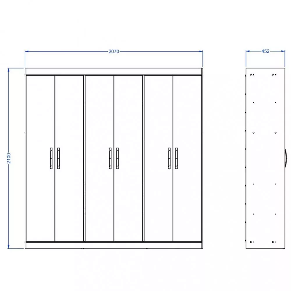 Guarda Roupa Casal 6 Portas 2 Gavetas PH1745 Herval