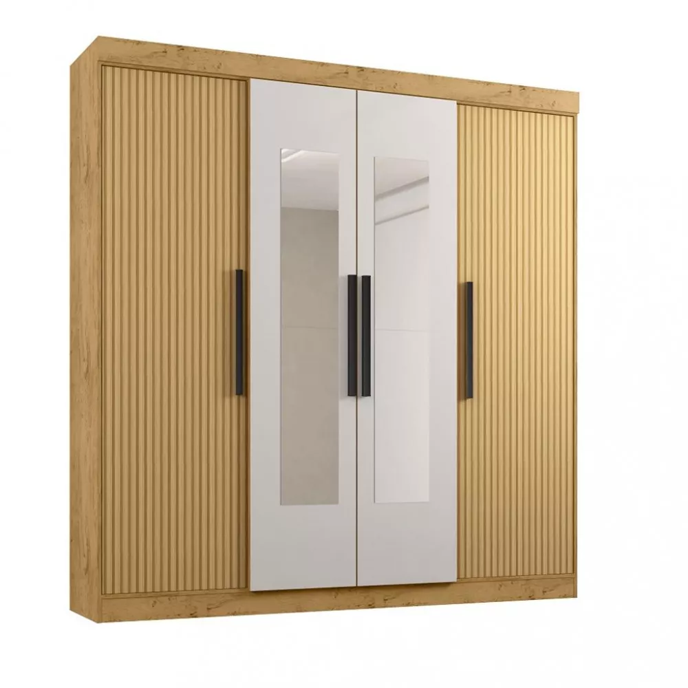 Guarda Roupa Casal Espelho 4 Portas 3 gavetas EB23066 Araplac