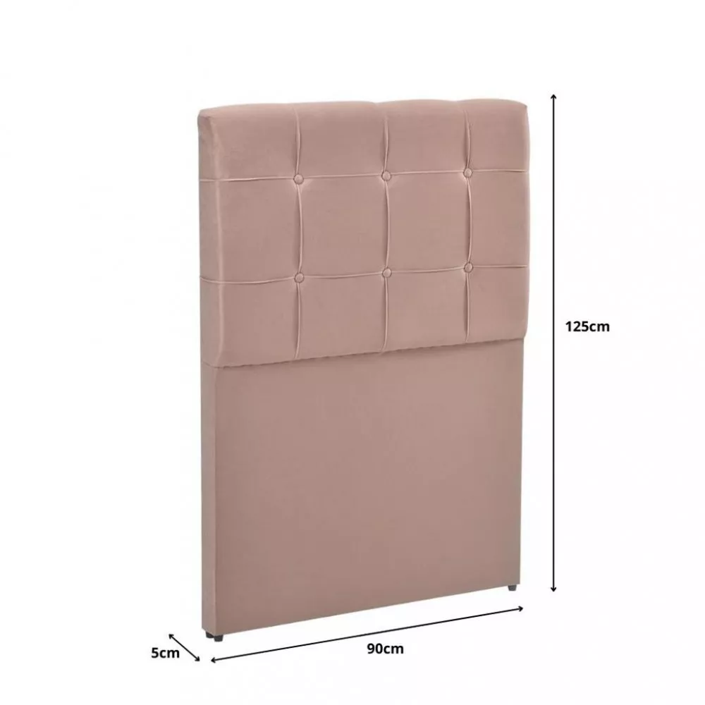 Cabeceira Estofada Solteiro 90cm Suede Pop Londres DSoll