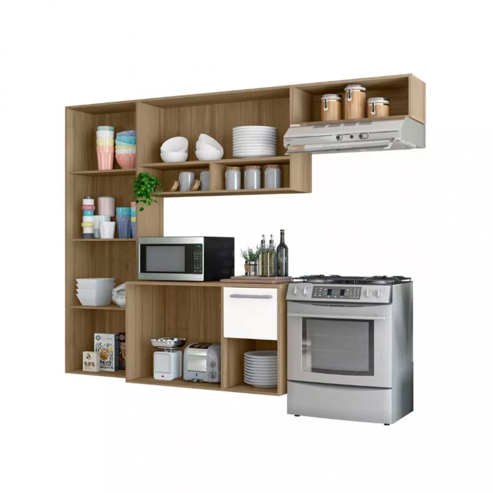 Cozinha Suspensa 7 Portas 1 Gaveta Pequim Poliman