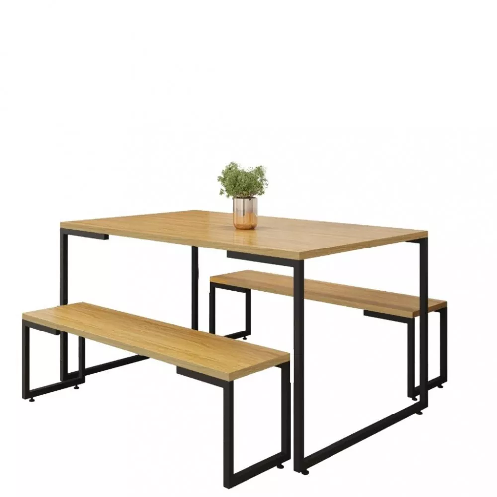 Conjunto Mesa Porto e 2 Bancos Porto Móveis Belo