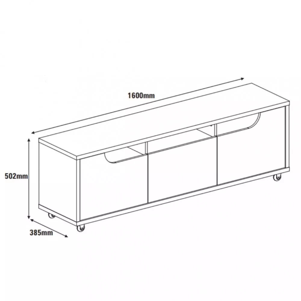 Rack para TV Até 60 Polegadas 2 Portas 1 Gaveta Jersey Casa D