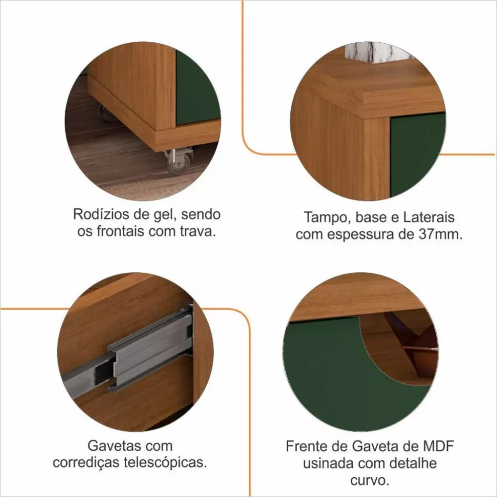 Rack para TV Até 60 Polegadas 2 Portas 1 Gaveta Jersey Casa D