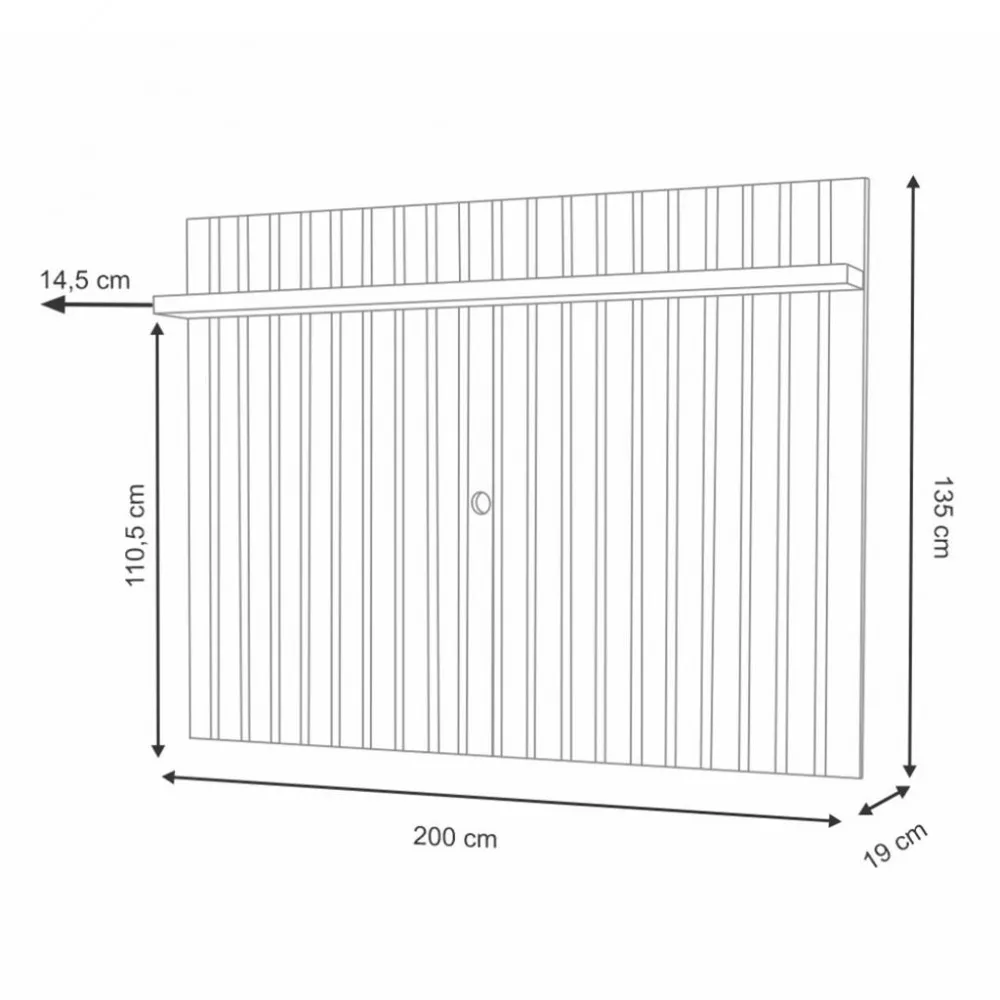 Painel Ripado para Tv até 70 Polegadas Link 2.0 HB Móveis