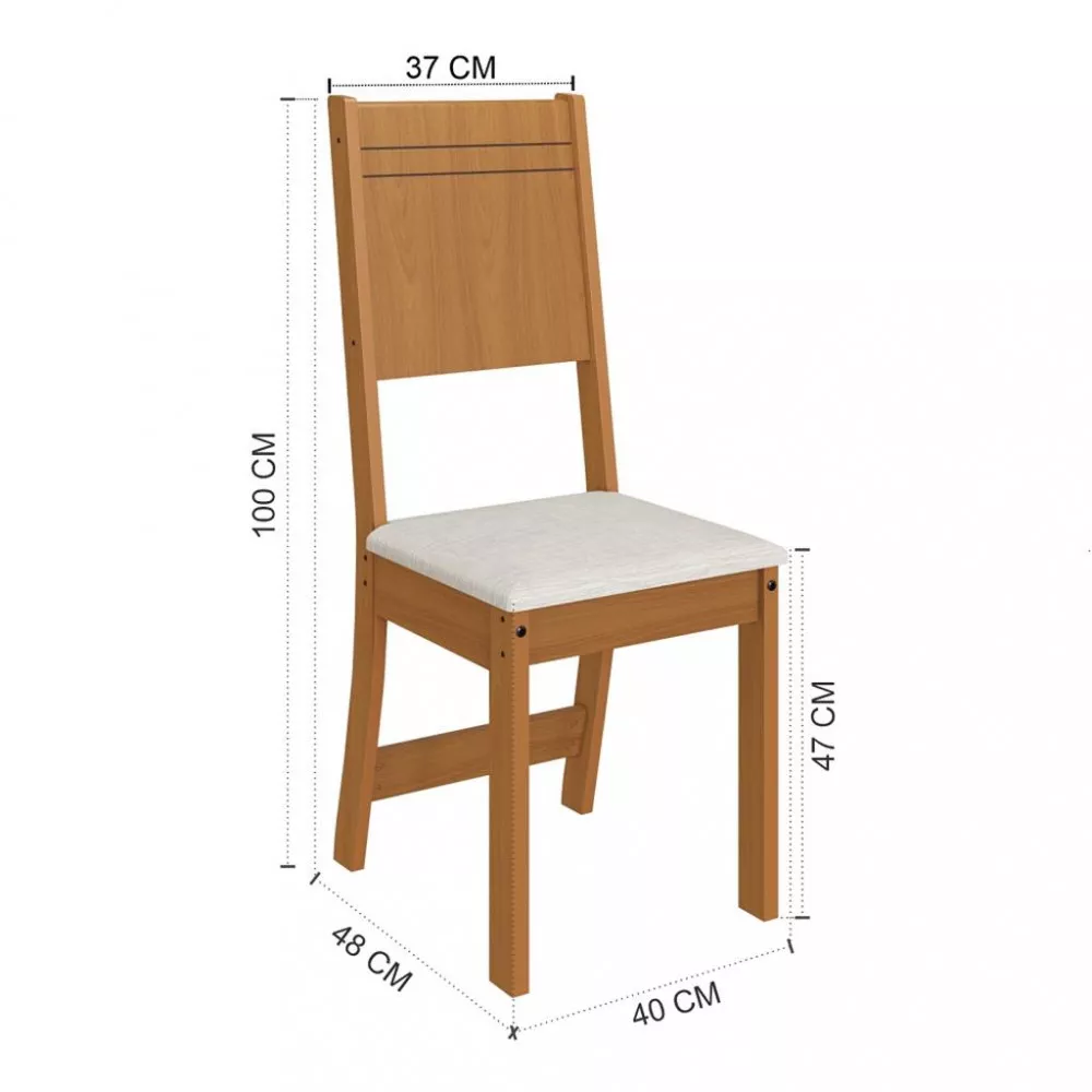 Conjunto Sala de Jantar Mesa Evora 4 Cadeiras Lisboa Indekes