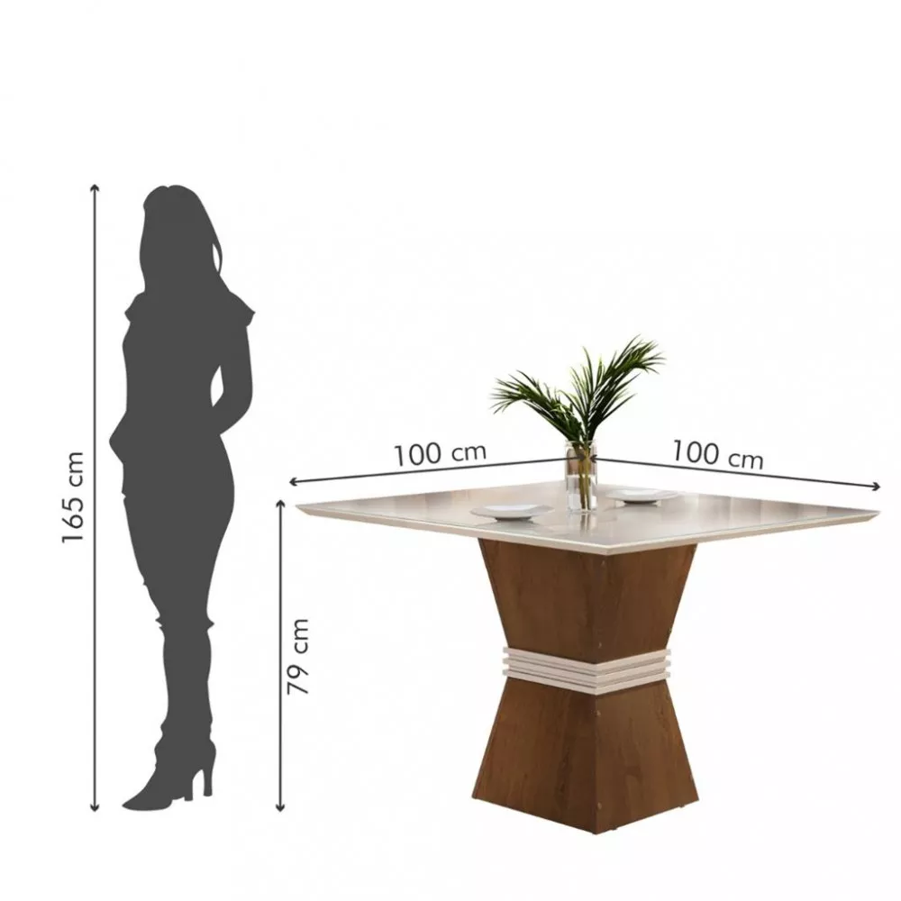 Conjunto Sala de Jantar Mesa 4 Cadeiras Hobby Cel Móveis