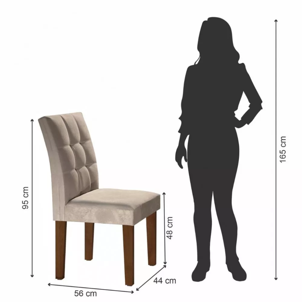 Conjunto Sala de Jantar Mesa 4 Cadeiras Hobby Cel Móveis