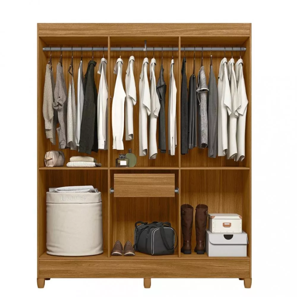 Guarda Roupa Solteiro 6 Portas 1 Gaveta Cancun Moval