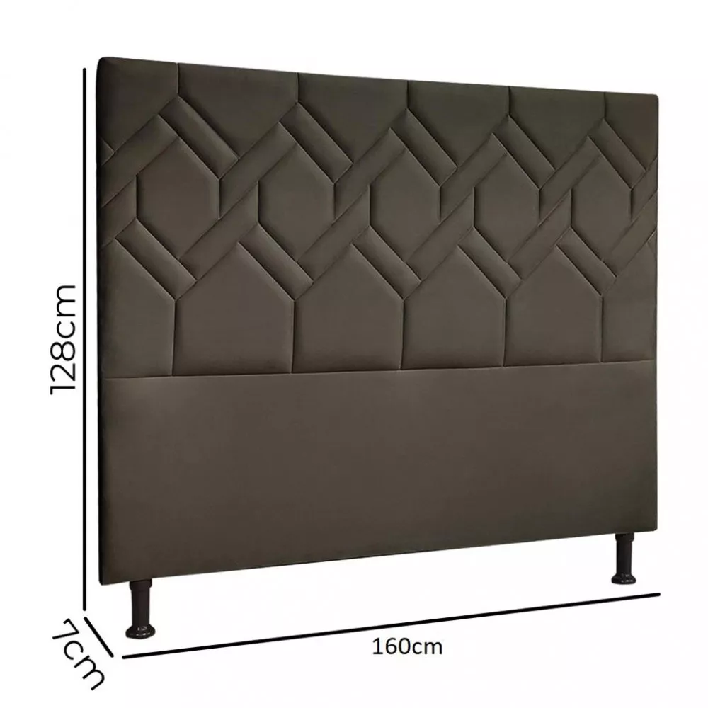 Cabeceira Estofada Queen 160cm Veludo Alana JS Móveis
