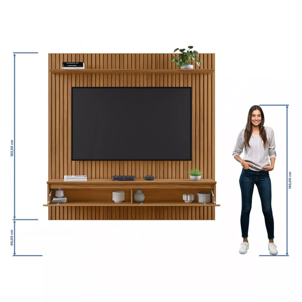 Image 4 of 5 of Painel Ripado para TV até 75 Polegadas 1 Porta Ripado NT 1350 Notável Móveis