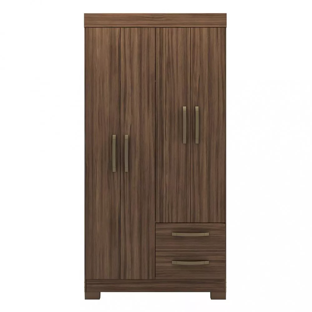 Guarda Roupa Solteiro com Pés 4 Portas 2 Gavetas NT 6010 Notável Móveis