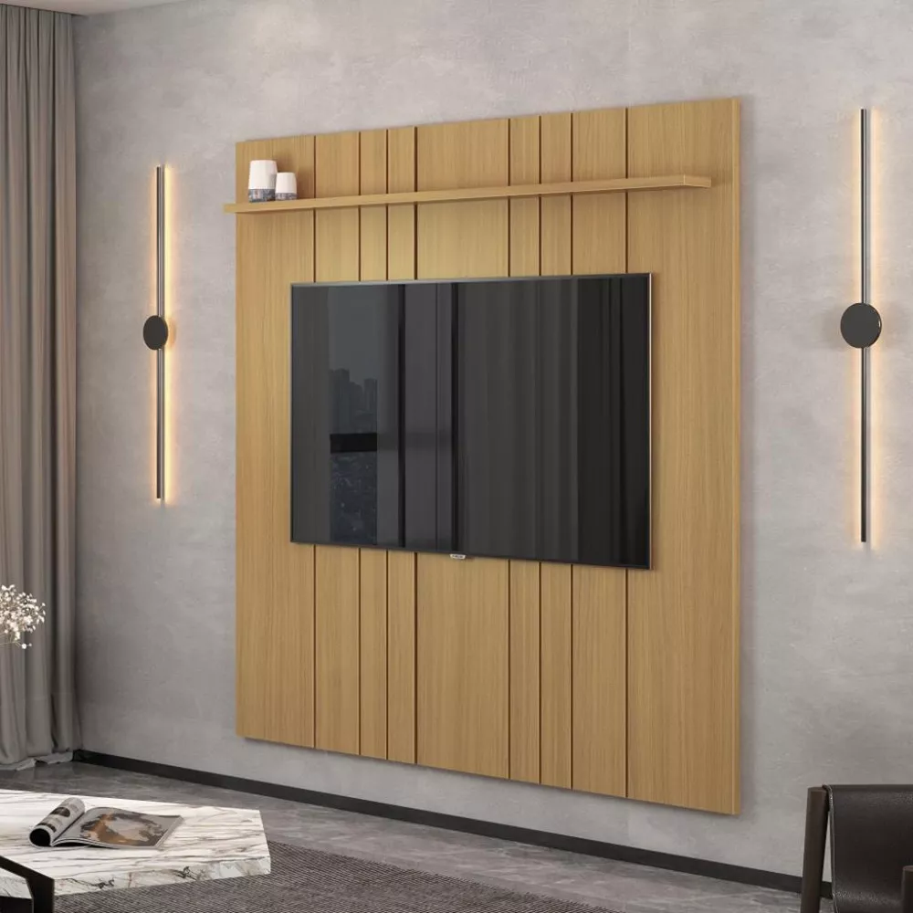 Painel Ripado para TV Até 75 Polegadas 180cm Clean EDN Móveis