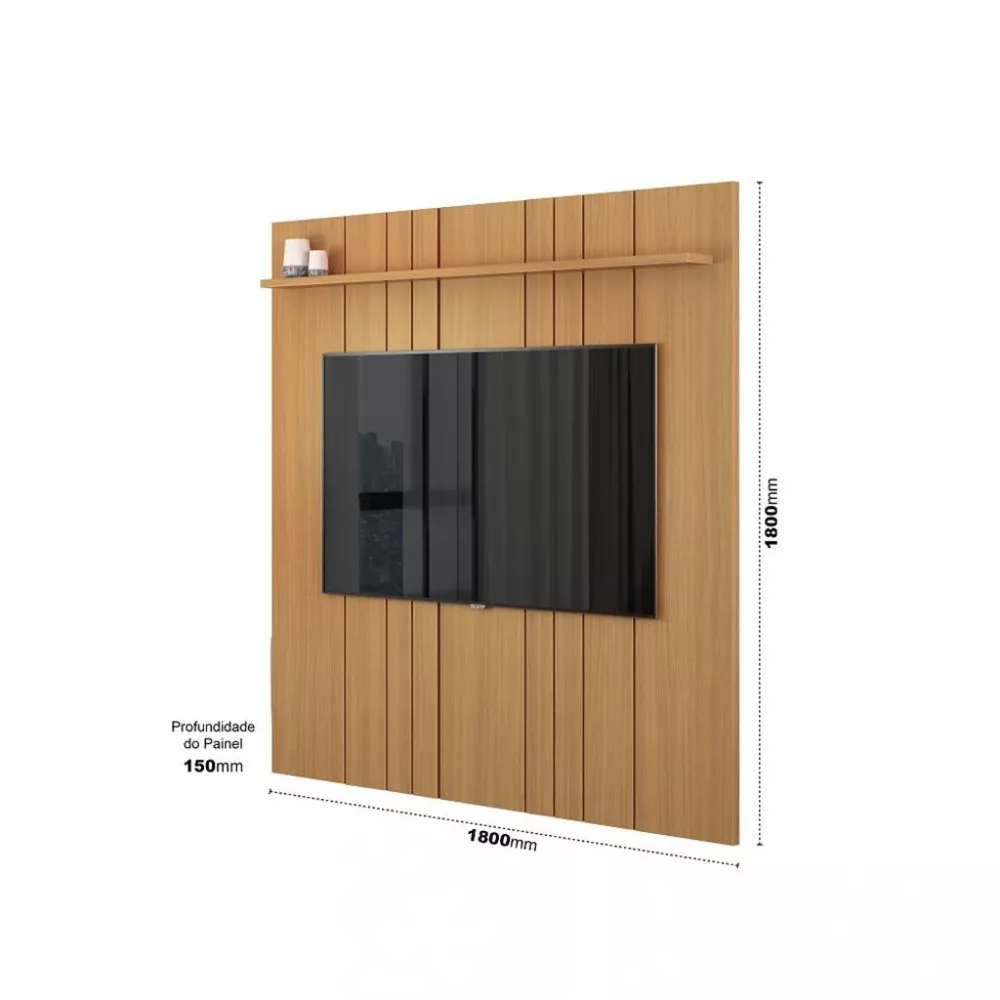 Painel Ripado para TV Até 75 Polegadas 180cm Clean EDN Móveis