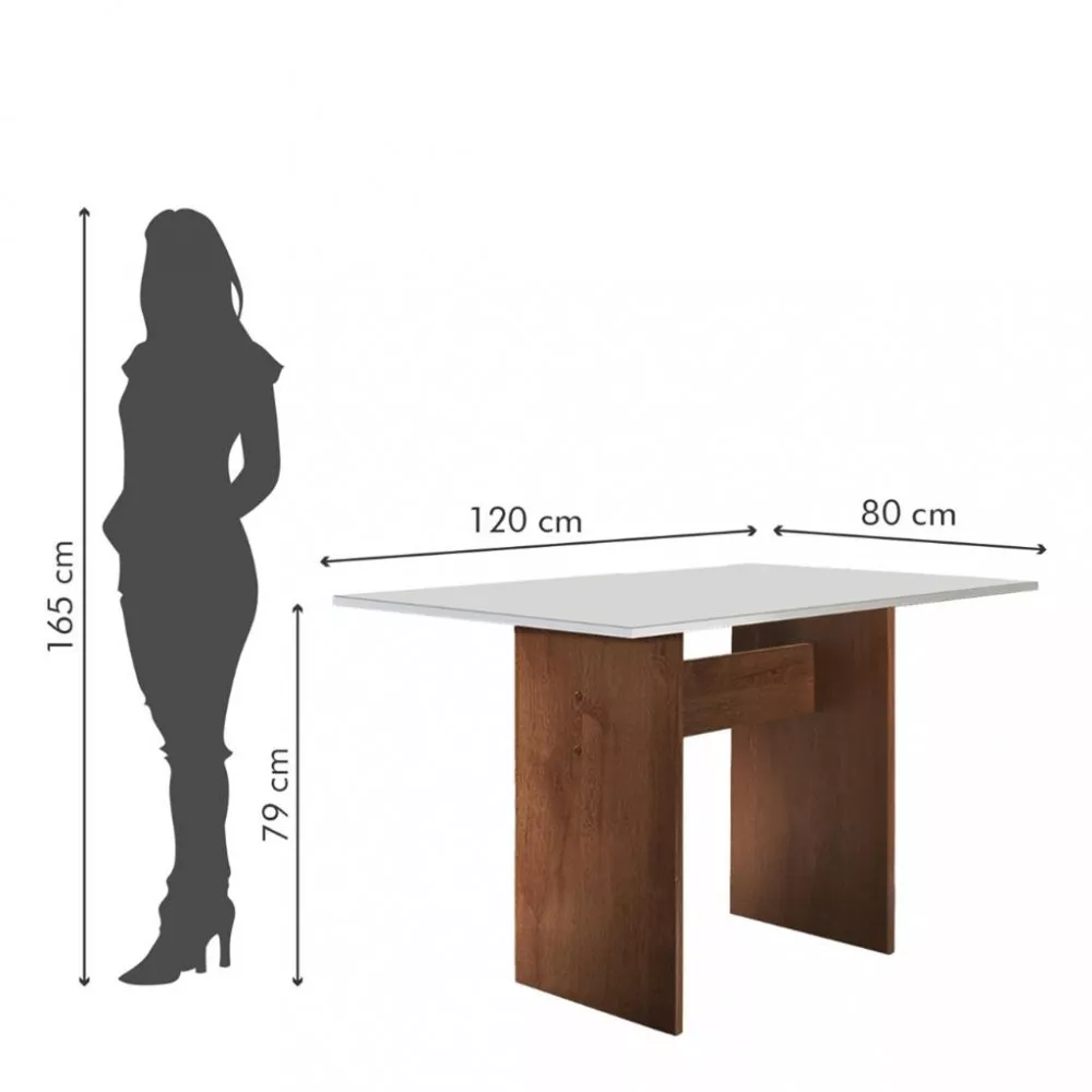 Conjunto Sala de Jantar Mesa 120cm 4 Cadeiras Julia Cel Móveis