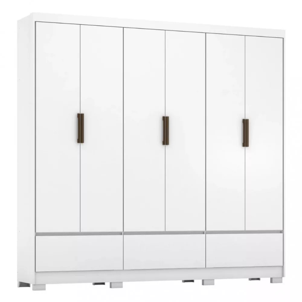 Guarda Roupa Casal com Pés 6 Portas 3 Gavetas Himalaia Demobile