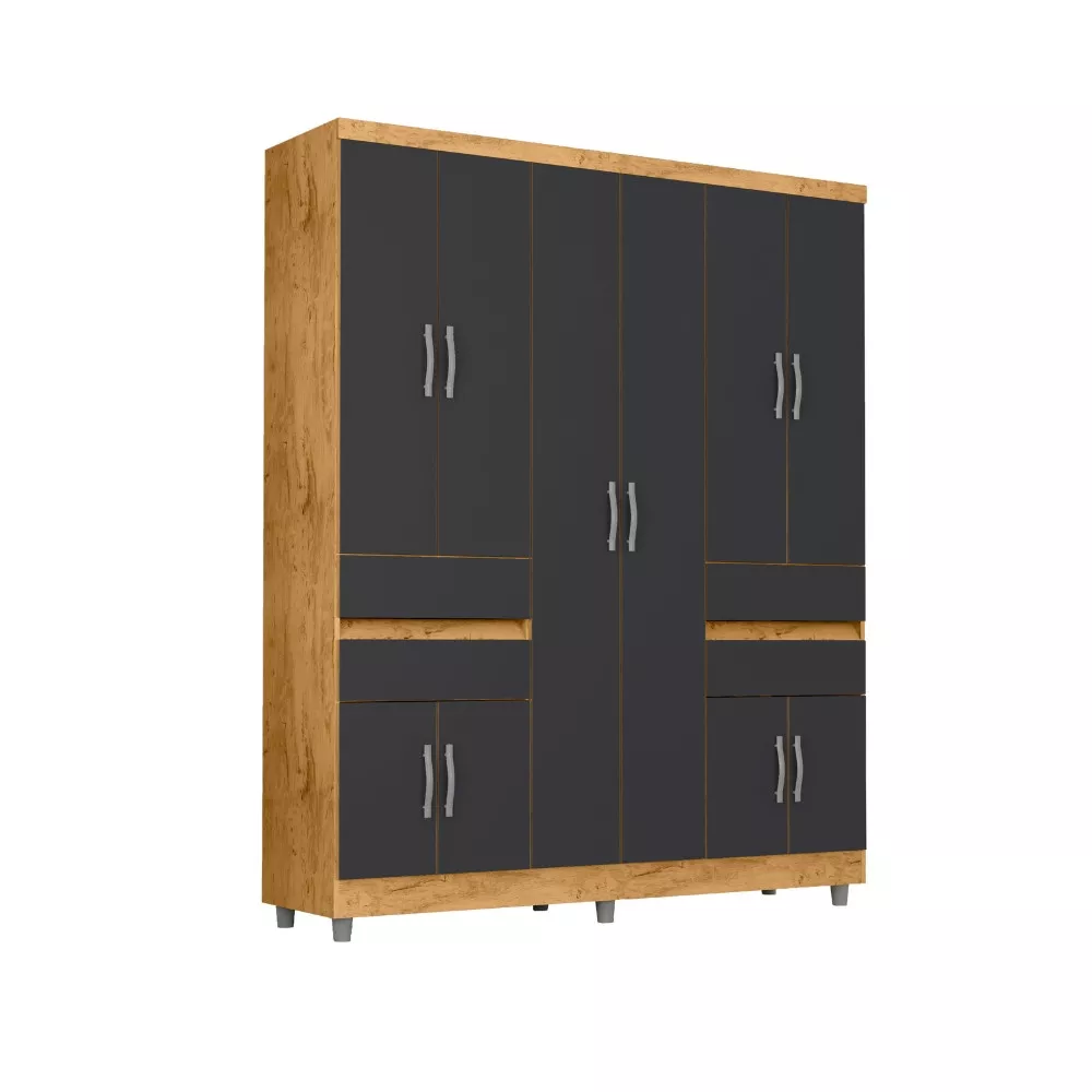Guarda Roupa Casal Com Pés 10 Portas 4 Gavetas 2230 Araplac