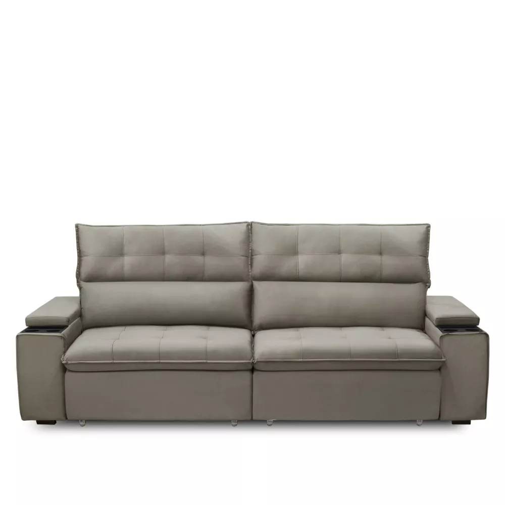 Image 1 of 6 of Sofá 4 Lugares Retrátil Reclinável Veludo 250cm Parma Ferguile