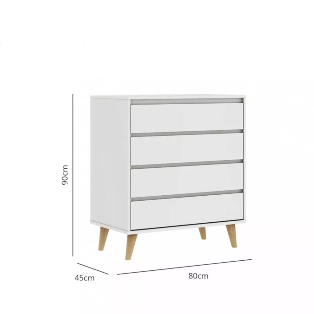 Cômoda 4 Gavetas Lorena Carolina Baby