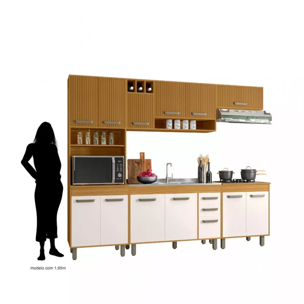 Cozinha Compacta 3 Peças sem Pia Malta Poliman