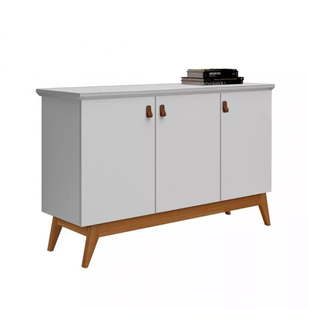 Aparador Buffet 3 Portas com Pés de Madeira Absolut JeA Móveis