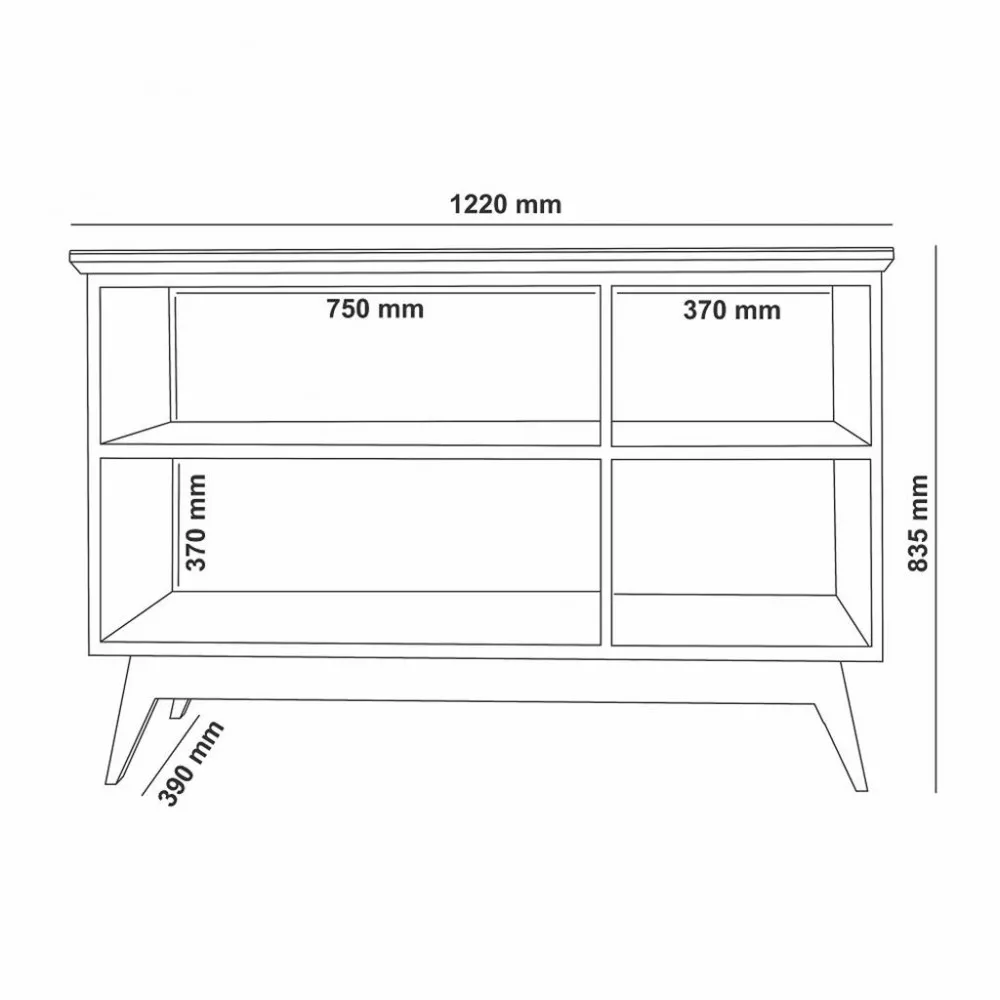 Aparador Buffet 3 Portas com Pés de Madeira Absolut JeA Móveis