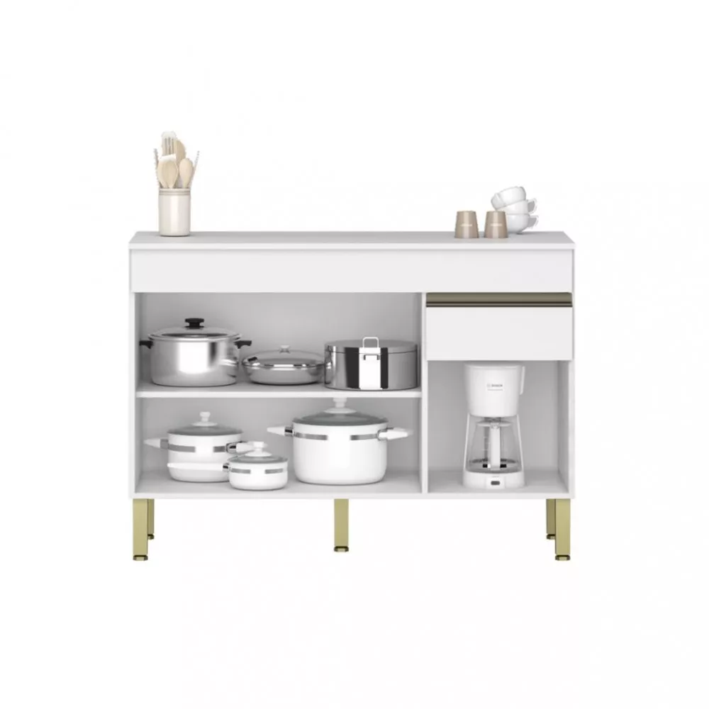 Image 1 of 3 of Balcão 3 Portas 1 Gavetas com Tampo Line Kits Paraná