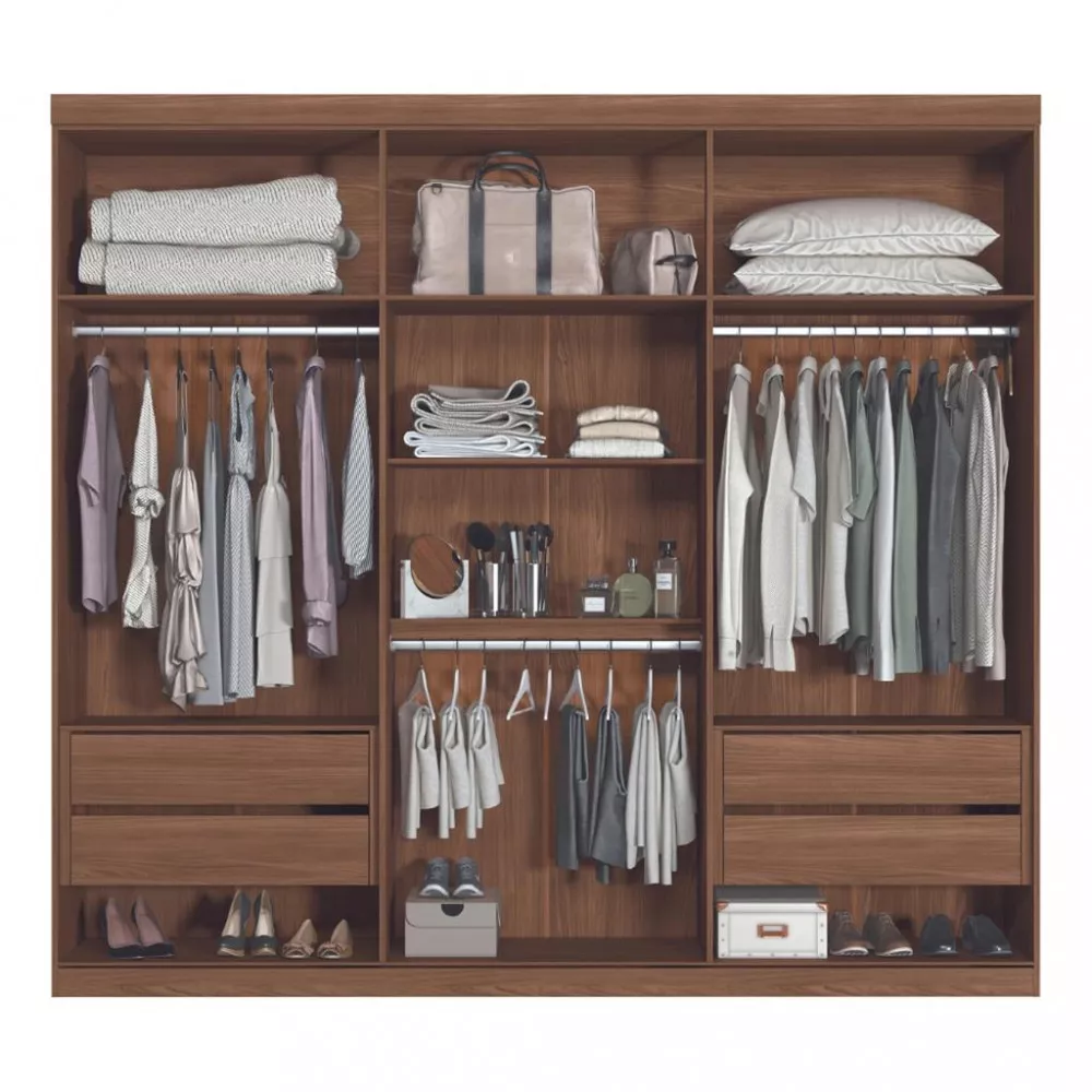 Guarda Roupa Casal Flex Ripado 6 Portas Buriti Santos Andirá