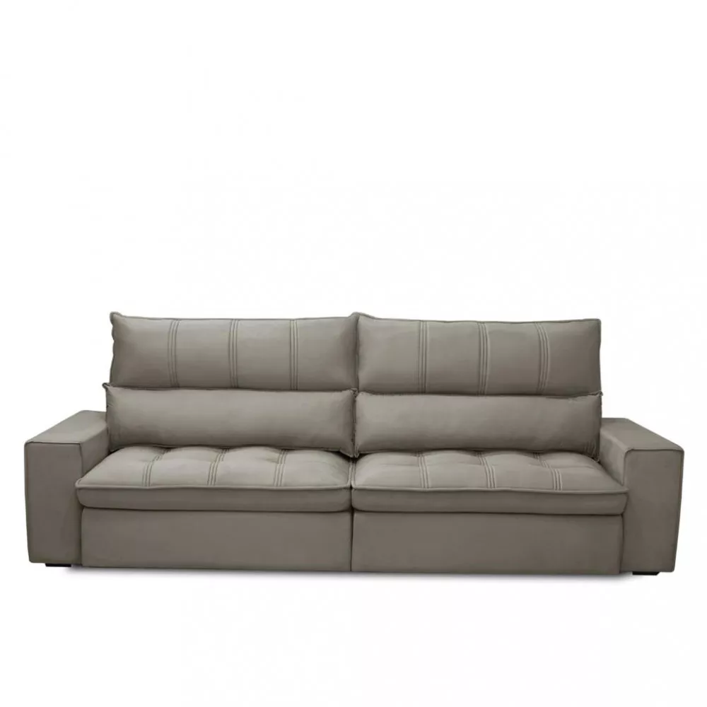 Sofá 4 Lugares Retrátil Reclinável Veludo 270cm Polônia Ferguile