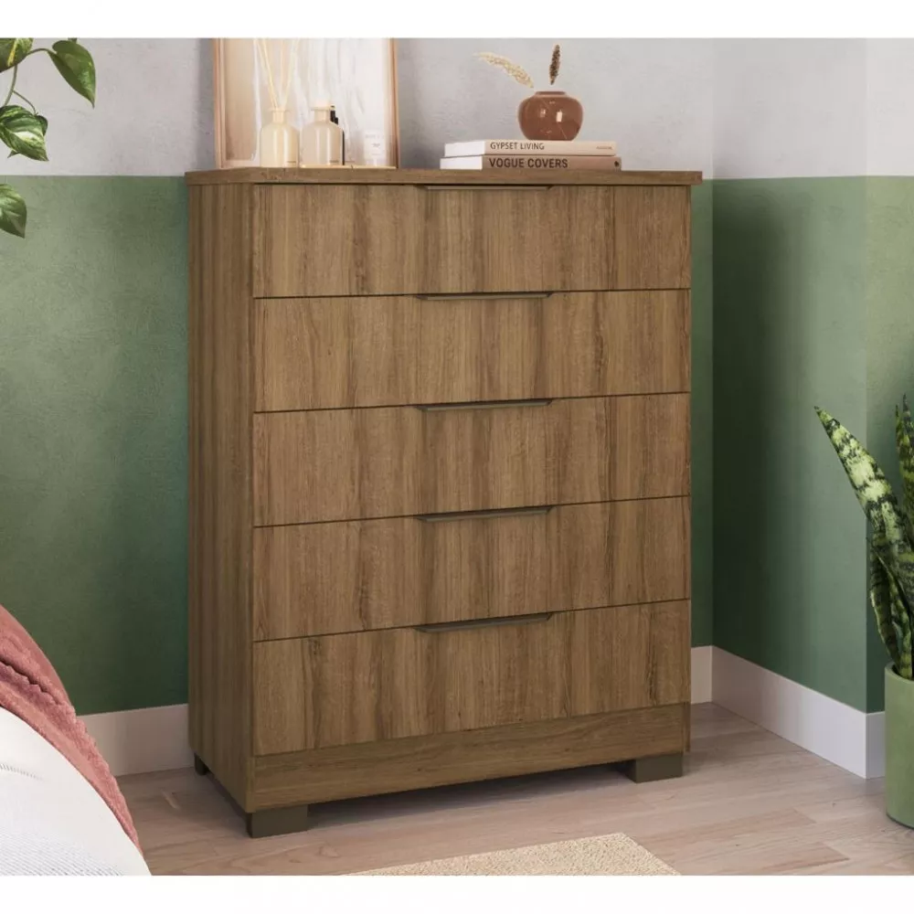 Cômoda 5 Gavetas com Pés Lins Faimec