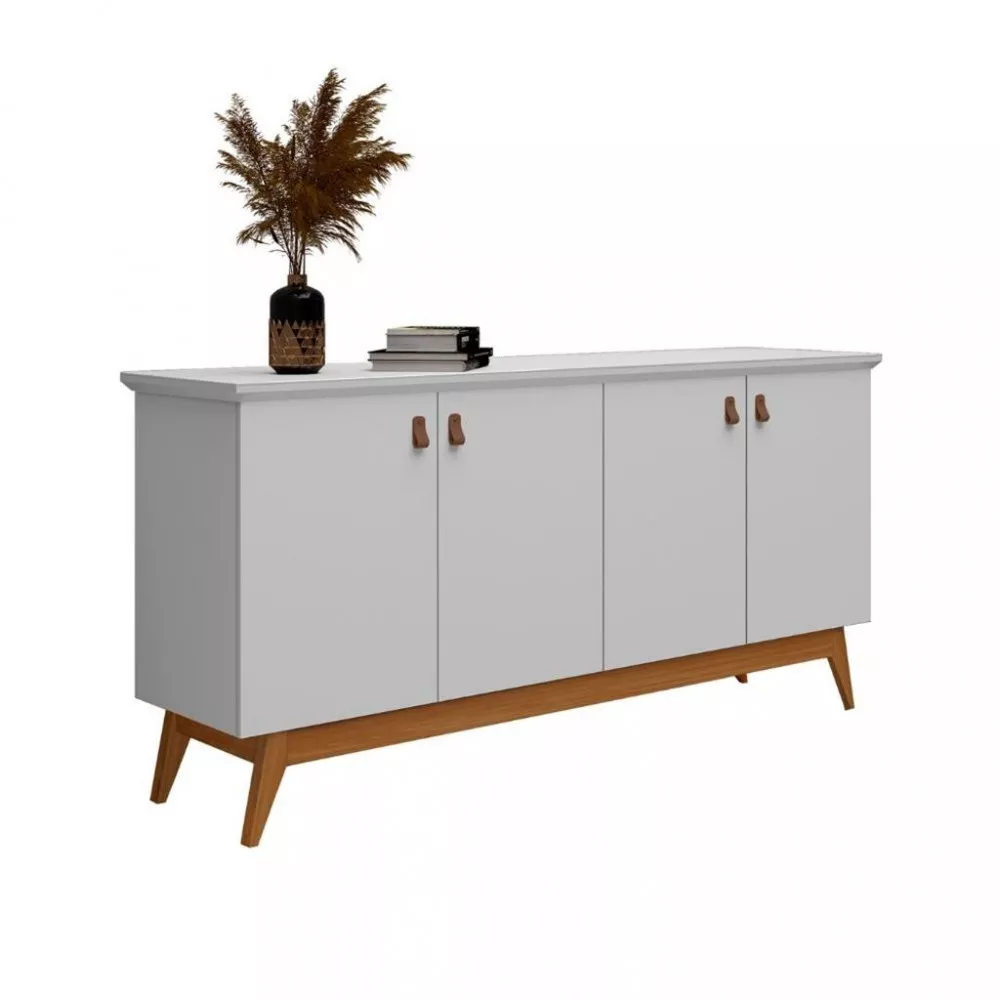 Aparador Buffet 4 Portas com Pés de Madeira Absolut JeA Móveis