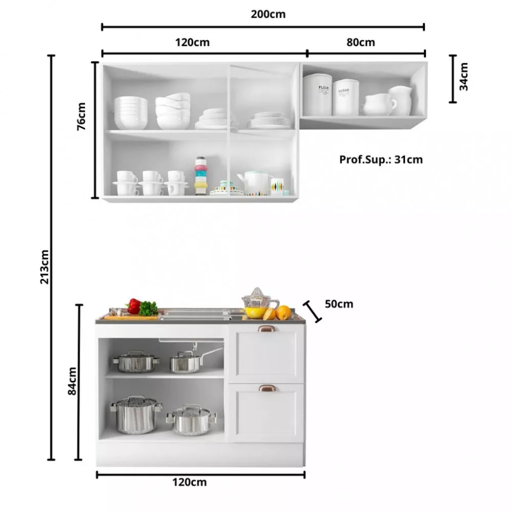 Cozinha Compacta 3 Peças Unna Poliman