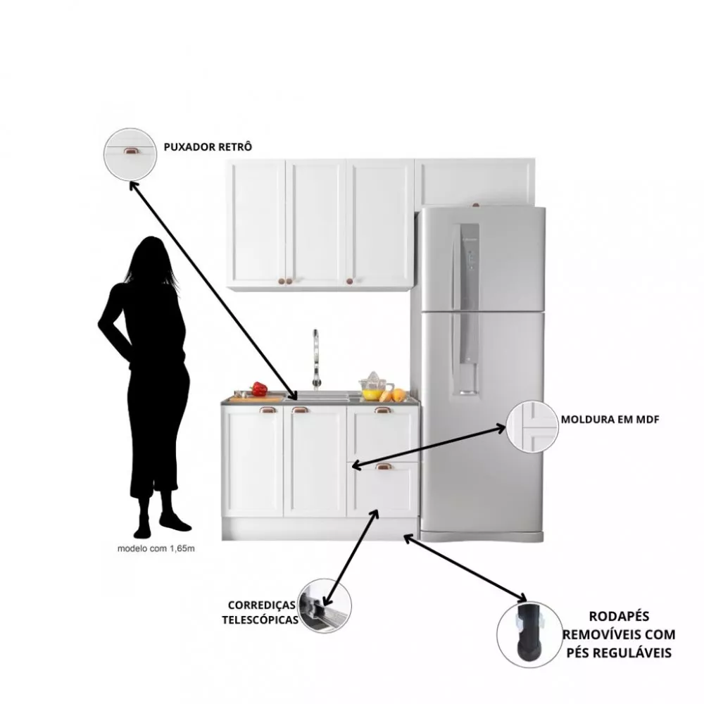 Cozinha Compacta 3 Peças Unna Poliman
