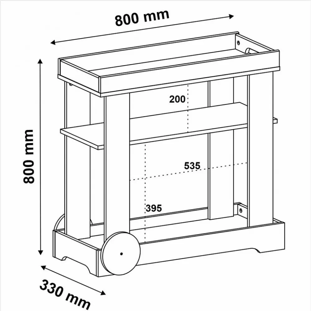 Carrinho Bar Rose Artely