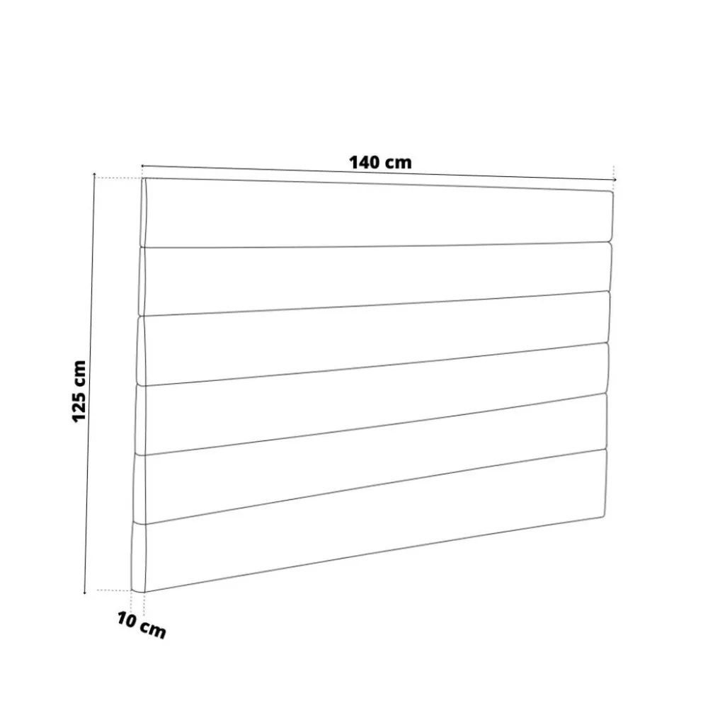 Cabeceira Estofada Casal 140cm Veludo Vian