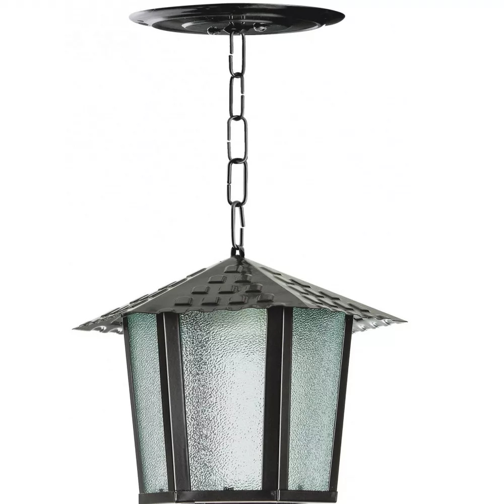 Pendente Colonial Sextavado Vidro Pontilhado Blumenau Preto