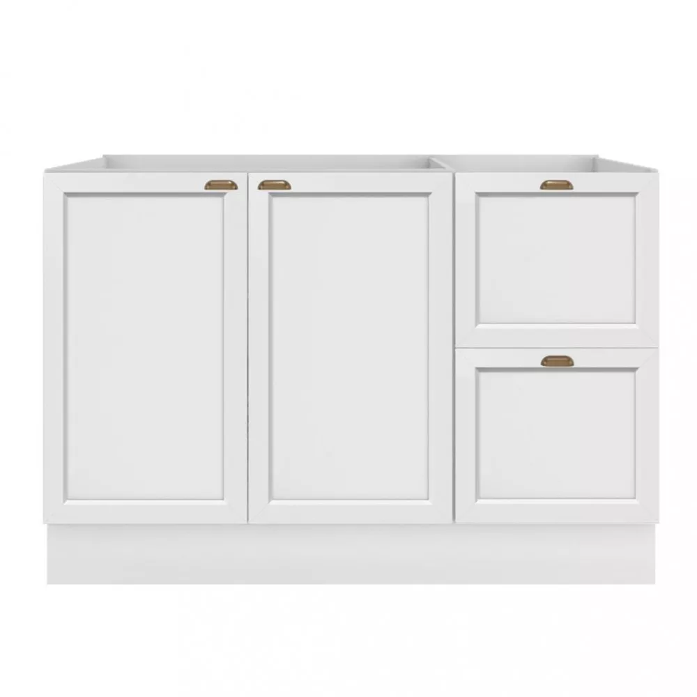 Balcão para Pia 2 Portas 2 Gavetas 120cm Unna Poliman