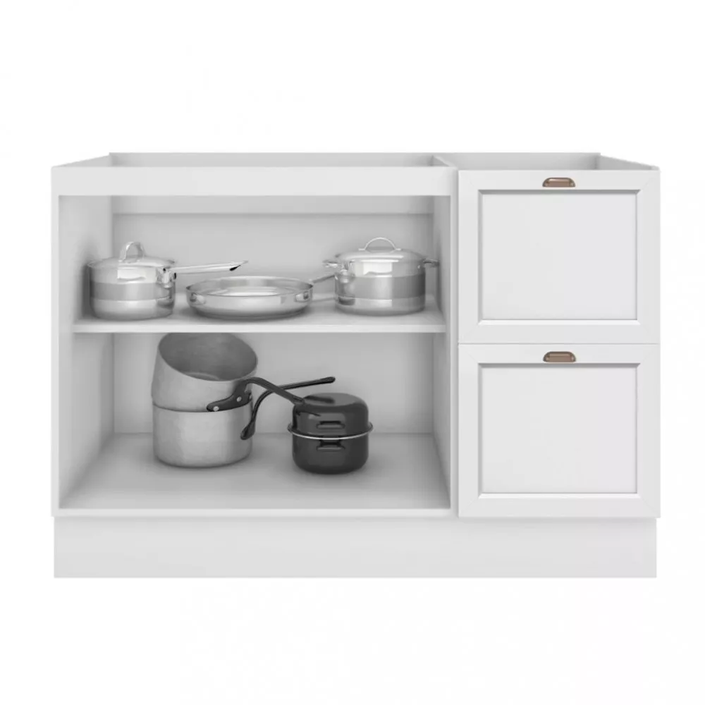 Balcão para Pia 2 Portas 2 Gavetas 120cm Unna Poliman